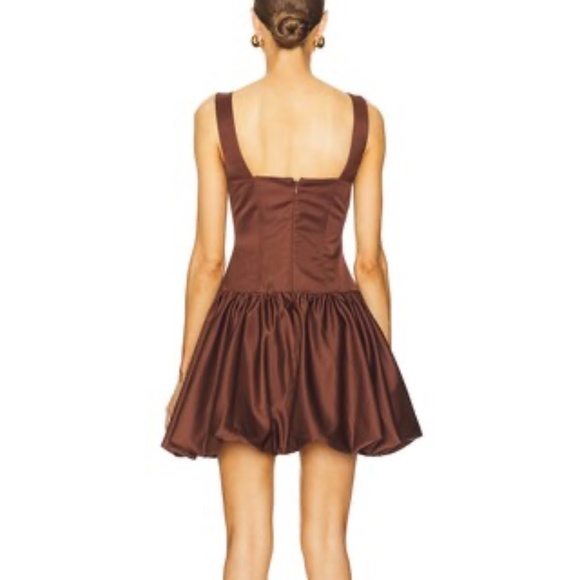 WeWoreWhat Bubble Skirt Corset Mini in Chocolate - Picture 2 of 9